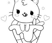 Coloriage et dessins gratuit Licorne kawaii sur cornet de glace ps à imprimer