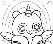 Coloriage Panda licorne kawaii mignon