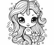 Coloriage Sir&egrave;ne licorne kawaii