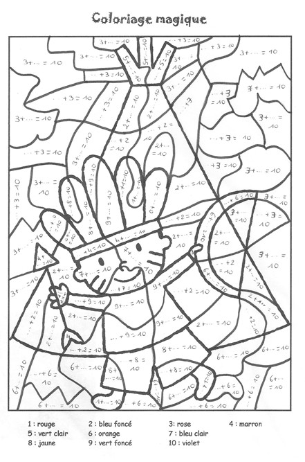 Coloriage Magique Addition à compléter