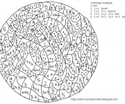 Coloriage et dessins gratuit Addition magique en noir et blanc à imprimer