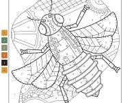Coloriage Abeille artwork par num&eacute;ro &agrave; colorier