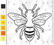 Coloriage Abeille aux motifs par num&eacute;ro