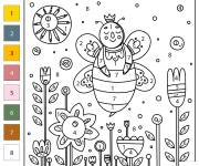Coloriage Abeille en abstrait par num&eacute;ro