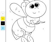 Coloriage Abeille facile par num&eacute;ro