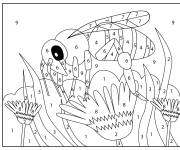 Coloriage Abeille qui se nourrit d'une fleur par num&eacute;ro