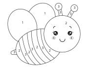 Coloriage Abeille simple en vecteur par num&eacute;ro