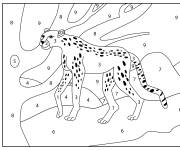 Coloriage Abstrait Cheetah par num&eacute;ro de 1-10