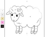 Coloriage et dessins gratuit Agneau num&eacute;rot&eacute; de 1-5 à imprimer