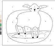 Coloriage Agneau simple num&eacute;rot&eacute; de 1-6