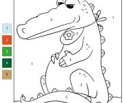 Coloriage Alligator num&eacute;rot&eacute;
