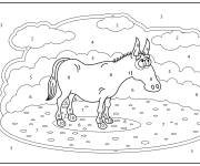 Coloriage &Acirc;ne drole en plein air par num&eacute;ro