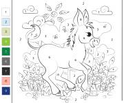 Coloriage &Acirc;ne en jouant num&eacute;rot&eacute;