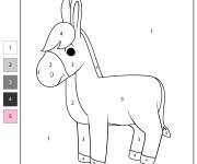Coloriage et dessins gratuit &Acirc;ne num&eacute;rot&eacute; de 1-5 à imprimer