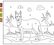 Coloriage Animal Dingo par num&eacute;ro