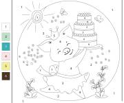 Coloriage Anniversaire du cochon par num&eacute;ro