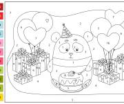 Coloriage Anniversaire du Panda pour enfants