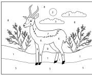 Coloriage Antilope d&eacute;taill&eacute; par num&eacute;ro