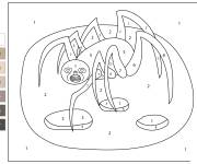 Coloriage Araign&eacute;e effrayante par num&eacute;ro