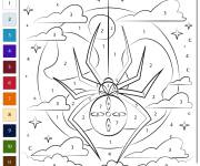Coloriage Araign&eacute;e en vecteur par num&eacute;ro