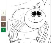Coloriage Araign&eacute;e mignonne par num&eacute;ro