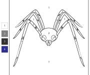 Coloriage Araign&eacute;e num&eacute;rot&eacute; imprimable
