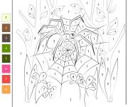 Coloriage Araign&eacute;e stylis&eacute; num&eacute;rot&eacute; de 1-8