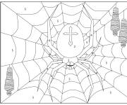 Coloriage Araign&eacute;e veuve noire num&eacute;rot&eacute;