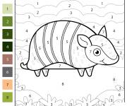 Coloriage Armadillo num&eacute;rot&eacute; de 1-8