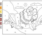 Coloriage Babouin par num&eacute;ro de 1-15