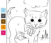 Coloriage Beau chaton par num&eacute;ro