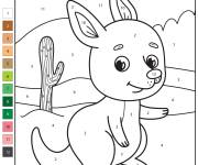 Coloriage B&eacute;b&eacute; Kangourou cp par num&eacute;ro