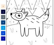 Coloriage B&eacute;b&eacute; loup kawaii par num&eacute;ro