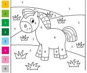 Coloriage B&eacute;b&eacute; Poney par num&eacute;ro