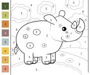 Coloriage B&eacute;b&eacute; Rhinoc&eacute;ros en vecteur