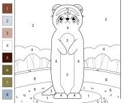 Coloriage Belette &agrave; deux pattes facile par num&eacute;ro
