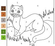 Coloriage Belette adorable par num&eacute;ro