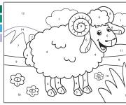 Coloriage B&eacute;lier plein de joie par num&eacute;ro