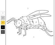 Coloriage Bourdon num&eacute;rot&eacute; de 1-5