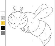 Coloriage Bourdon style dessin anim&eacute; par num&eacute;ro