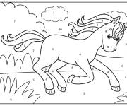 Coloriage Bronco adorable num&eacute;rot&eacute; de 1-11