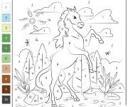 Coloriage Bronco par num&eacute;ro