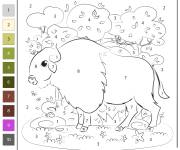 Coloriage Buffle num&eacute;rot&eacute;