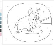Coloriage Bulldog dr&ocirc;le par num&eacute;ro