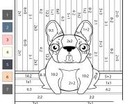 Coloriage Bulldog en math&eacute;matiques par num&eacute;ro