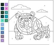 Coloriage Bulldog f&eacute;roce par num&eacute;ro 1-15