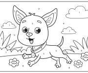 Coloriage C'est l'heure du jeu du Chihuahua par num&eacute;ro
