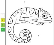 Coloriage Cam&eacute;l&eacute;onne mignonne par num&eacute;ro de 1-4