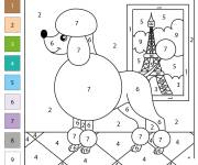 Coloriage Caniche de France par num&eacute;ro