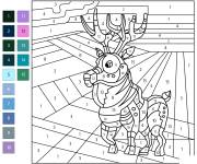Coloriage Cerf par num&eacute;ro difficile de 1-15
